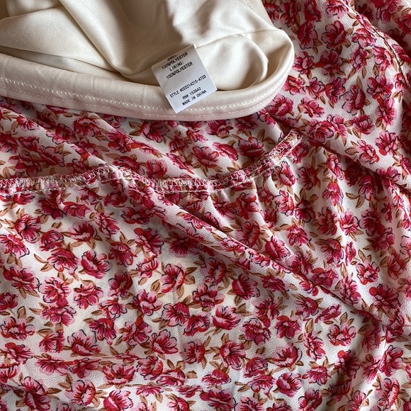 Code X Mode Red Floral Maxi Shirt Dress Red Size Small EUC Coquette - Picture 16 of 16